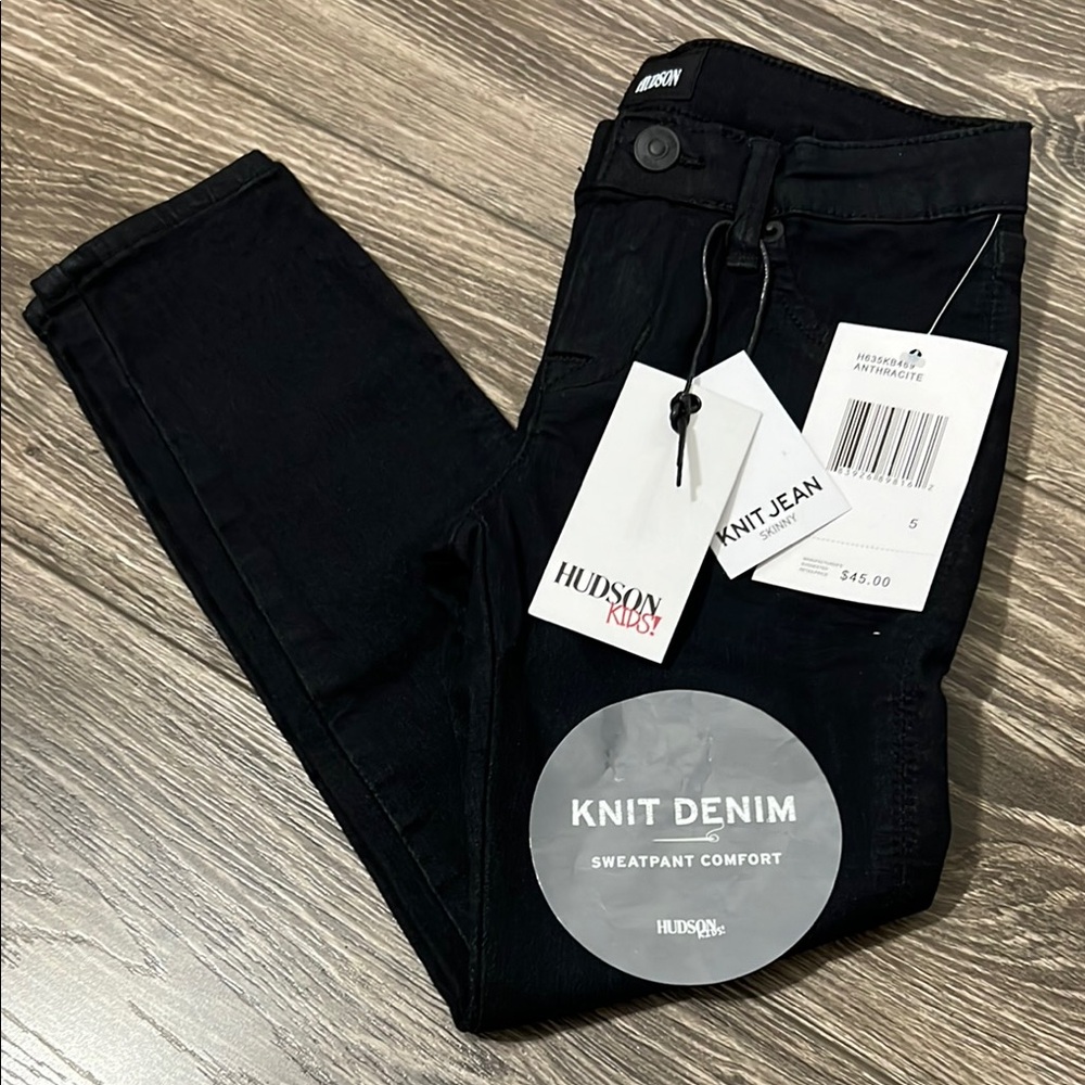 Hudson Jeans Kids Black Knit Denim Jeans